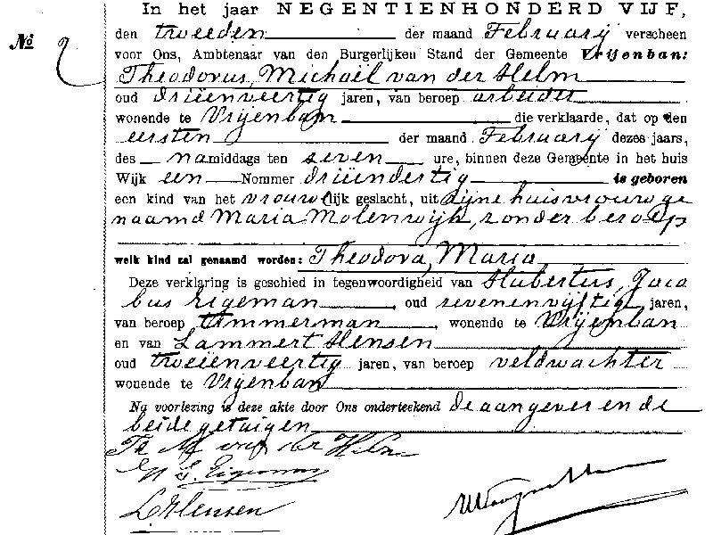 19050202 geb akte 7 Theodora M dv TM vd Helm - M Molenwijk